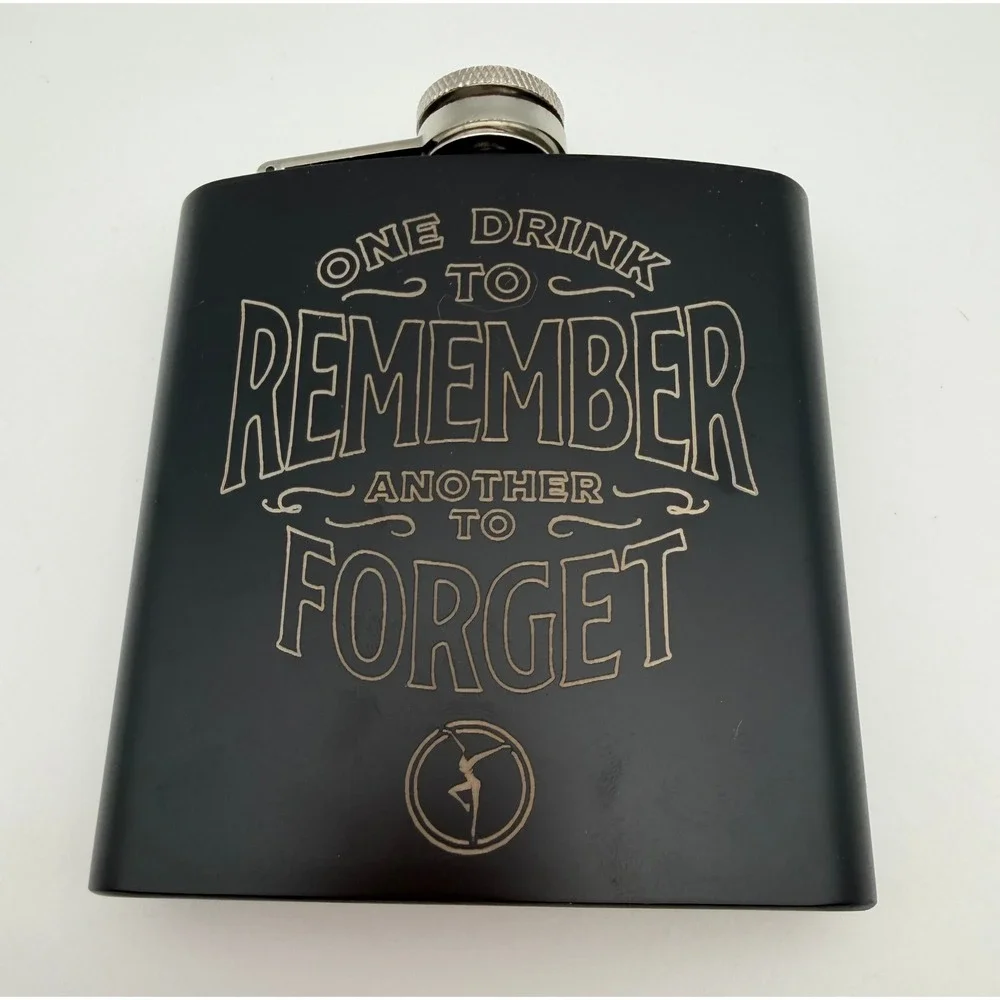 Dave‎ Matthews Band One Drink To Remember Black Matte Flask Fire Dancer Logo DMB